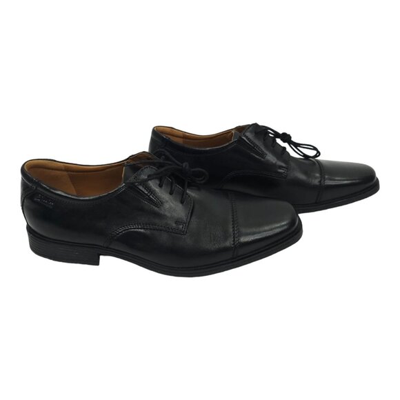 Clarks Tilden Cap Oxford Leather Shoes Mens Size US 9.5 M UK 8.5 EU 42.5 Lace Up